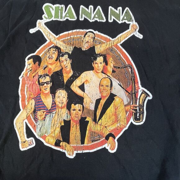 1980 Sha Na Na‎ Band T Shirt Mens Black Size Large (READ)  Vintage Screen Stars - Picture 1 of 9